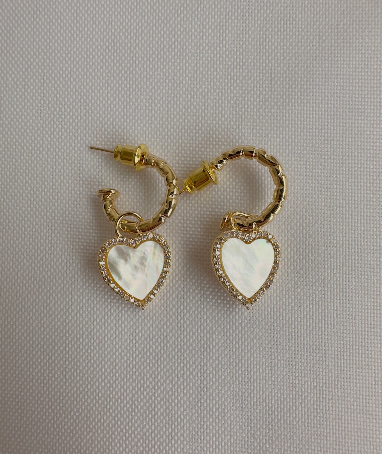 Luisa Nacre Heart Hoops