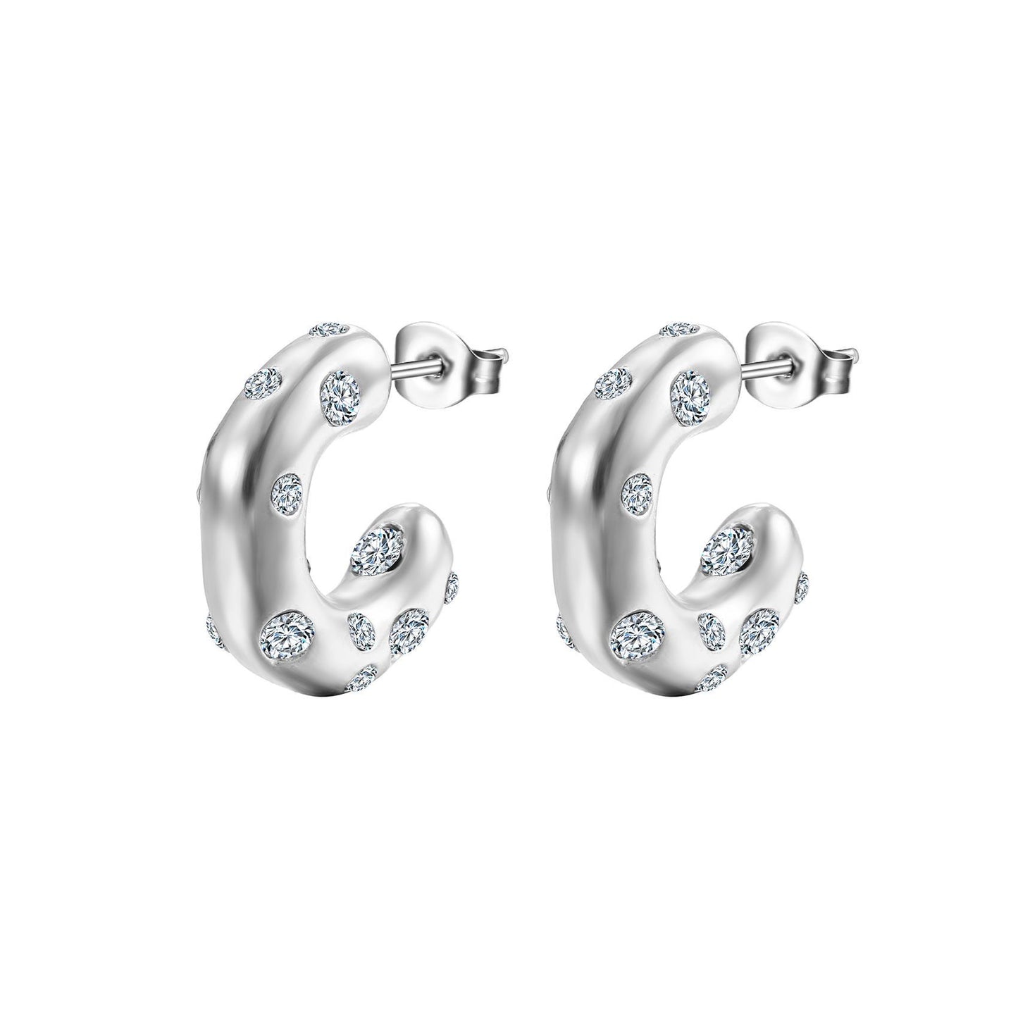 Kristine Sparkly C Hoops