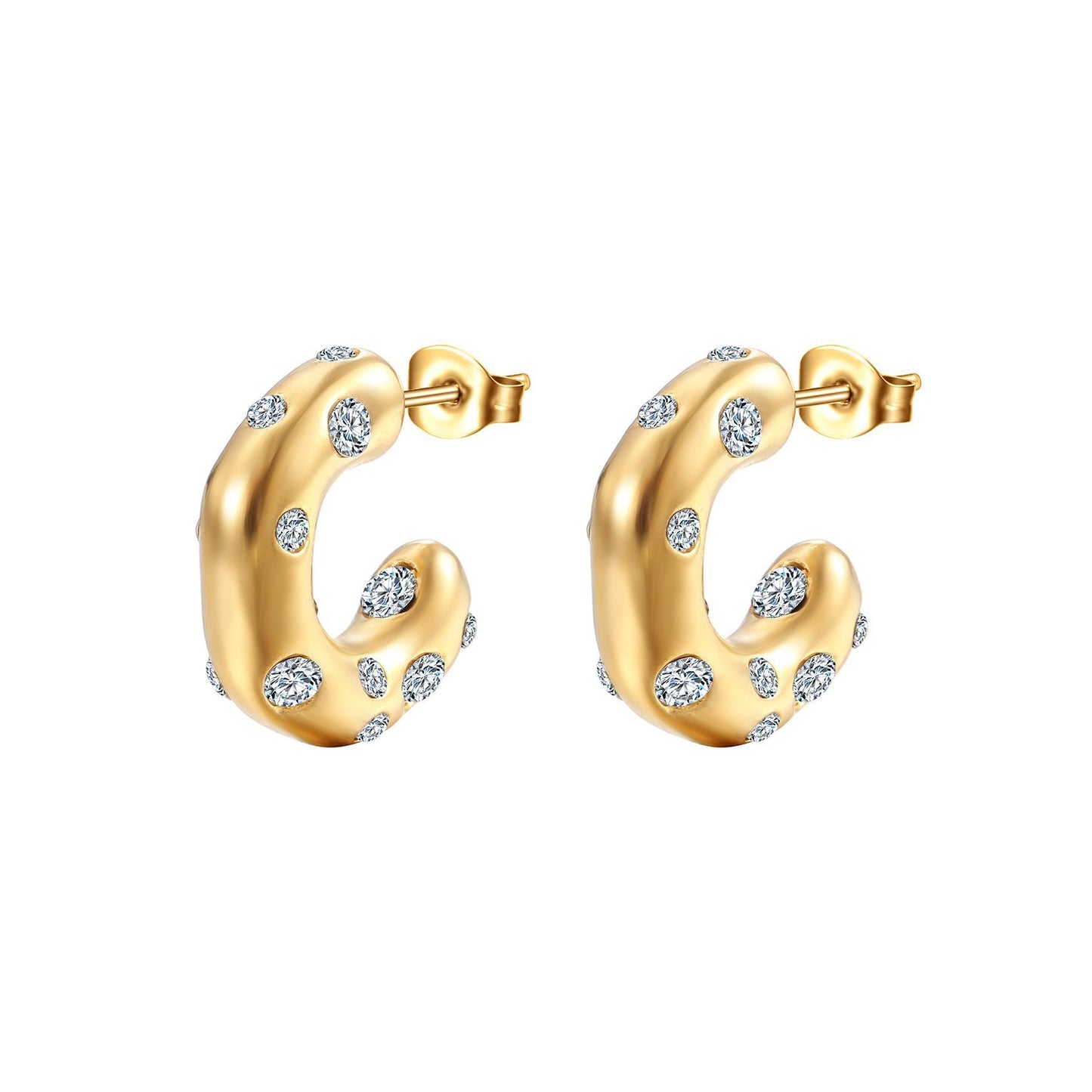 Kristine Sparkly C Hoops