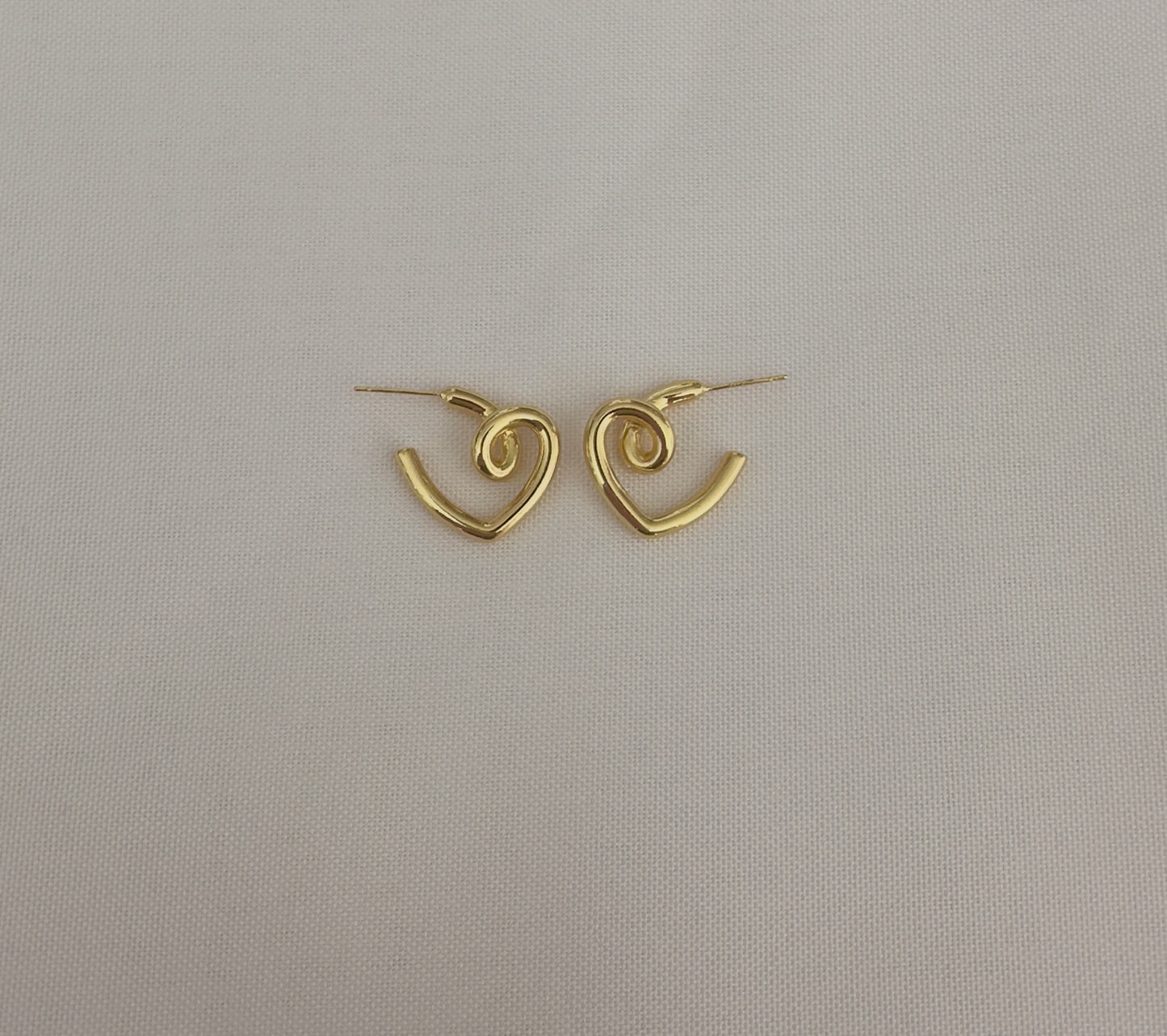 Gold Wired Heart Earrings
