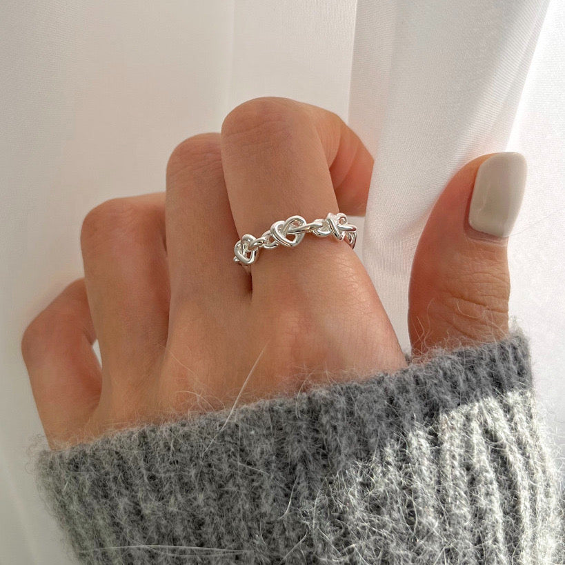 Knotted hearts band on sale ring