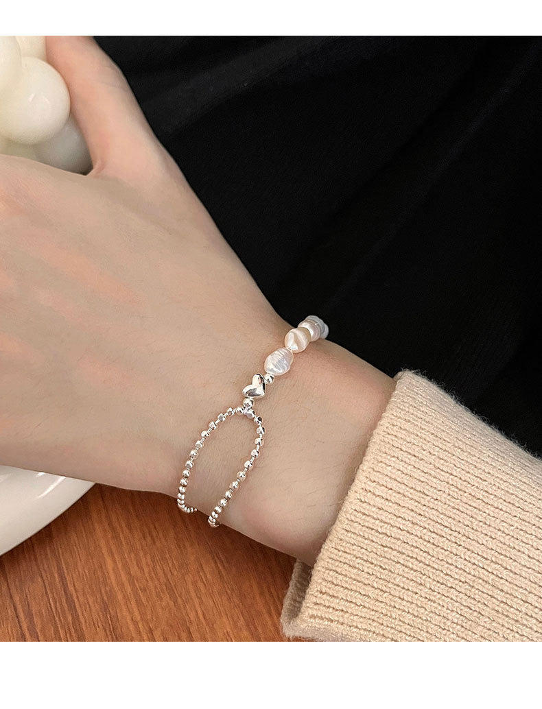 Dainty Heart Freshwater Pearl Bracelet