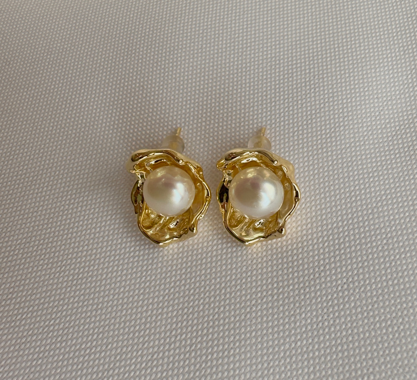 Freshwater Pearl Bloom Stud Earrings